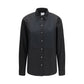 Sara Roka Black Cotton Dress Shirt