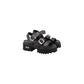 Cult Black Leather Platform Sandals