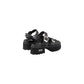 Cult Black Leather Platform Sandals