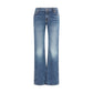 Khaite Blue Cotton Bootcut Jeans
