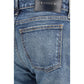 Khaite Blue Cotton Bootcut Jeans