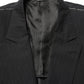 Dolce & Gabbana Black Pinstripe Men Single Breasted Jacket