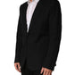 Dolce & Gabbana Black Pinstripe Men Single Breasted Jacket