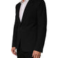 Dolce & Gabbana Black Pinstripe Men Single Breasted Jacket