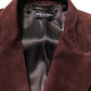 Dolce & Gabbana Brown Lamb Leather Double Breasted Jacket