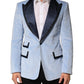 Dolce & Gabbana Blue Cotton Formal Single Breasted Jacket