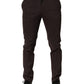 Dolce & Gabbana Brown Cotton Skinny Leg Dress Trouser Pants