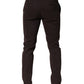 Dolce & Gabbana Brown Cotton Skinny Leg Dress Trouser Pants