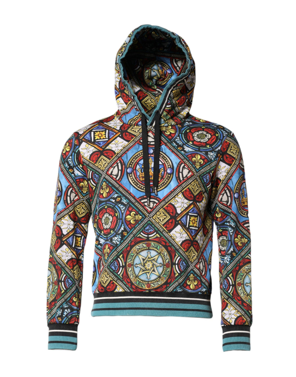 Dolce & Gabbana Multicolor Printed Hooded Sweatshirt Sweater