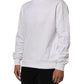 Dolce & Gabbana White Logo Embossed Cotton Sweatshirt Sweater