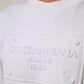 Dolce & Gabbana White Logo Embossed Cotton Sweatshirt Sweater