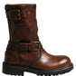 Dolce & Gabbana Brown Leather Mid Calf Biker Boots Shoes