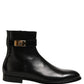 Dolce & Gabbana Black Leather Buckle Mid Calf Boots Shoes