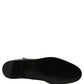 Dolce & Gabbana Black Leather Buckle Mid Calf Boots Shoes
