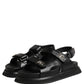Dolce & Gabbana Black DG Logo Sandals Flats Slippers Shoes