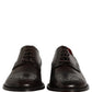 Dolce & Gabbana Maroon Calfskin Leather Derby Men Dress Shoes