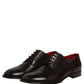 Dolce & Gabbana Maroon Calfskin Leather Derby Men Dress Shoes