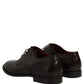Dolce & Gabbana Maroon Calfskin Leather Derby Men Dress Shoes