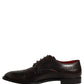 Dolce & Gabbana Maroon Calfskin Leather Derby Men Dress Shoes