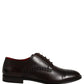 Dolce & Gabbana Maroon Calfskin Leather Derby Men Dress Shoes