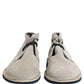 Pollini Gray Suede Chukka Lace Up Men Ankle Boots Light