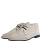 Pollini Gray Suede Chukka Lace Up Men Ankle Boots Light