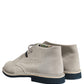 Pollini Gray Suede Chukka Lace Up Men Ankle Boots Light