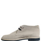 Pollini Gray Suede Chukka Lace Up Men Ankle Boots Light