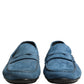 Dolce & Gabbana Blue Calfskin Leather Driver Loafers Shoes
