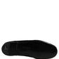 Dolce & Gabbana Black Leather Logo Plaque Loafers Men Shoes