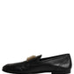 Dolce & Gabbana Black Leather Logo Plaque Loafers Men Shoes