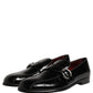 Dolce & Gabbana Black Patent Leather Men Loafers Shoes