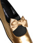 Dolce & Gabbana Metallic Gold Leather Flats Loafers Shoes