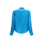 SA SU PHI Blue Silk Dress Shirt