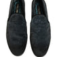 Dolce & Gabbana Blue Suede Slip On Men Slippers Loafers Shoes