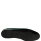 Dolce & Gabbana Dark Green Embossed Leather Loafers Shoes