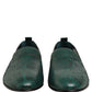 Dolce & Gabbana Dark Green Embossed Leather Loafers Shoes