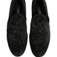 Dolce & Gabbana Black Suede Slip On Men Slippers Loafers Shoes