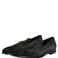 Dolce & Gabbana Black Suede Slip On Men Slippers Loafers Shoes