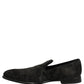 Dolce & Gabbana Black Suede Slip On Men Slippers Loafers Shoes