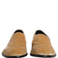 Dolce & Gabbana Beige Suede Slip On Slippers Loafers Shoes