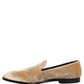 Dolce & Gabbana Beige Suede Slip On Slippers Loafers Shoes