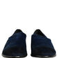 Dolce & Gabbana Blue Suede Slip On Men Slippers Loafers Shoes