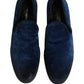 Dolce & Gabbana Blue Suede Slip On Men Slippers Loafers Shoes