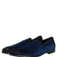 Dolce & Gabbana Blue Suede Slip On Men Slippers Loafers Shoes