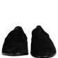 Dolce & Gabbana Black Suede Slip On Slippers Loafers Shoes
