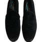 Dolce & Gabbana Black Suede Slip On Slippers Loafers Shoes