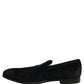 Dolce & Gabbana Black Suede Slip On Slippers Loafers Shoes