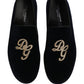 Dolce & Gabbana Black Suede DG Logo Slippers Men Loafers Shoes
