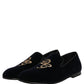 Dolce & Gabbana Black Suede DG Logo Slippers Men Loafers Shoes